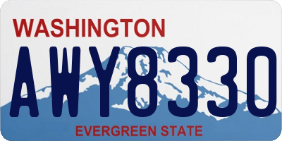 WA license plate AWY8330