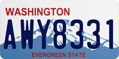 WA license plate AWY8331