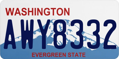 WA license plate AWY8332