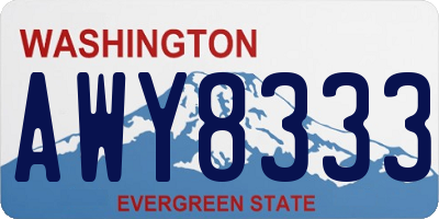 WA license plate AWY8333