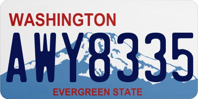 WA license plate AWY8335