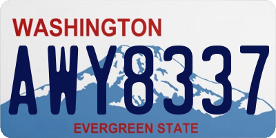 WA license plate AWY8337