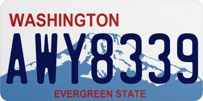 WA license plate AWY8339