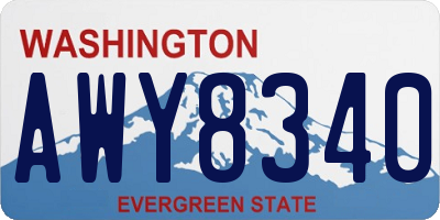 WA license plate AWY8340