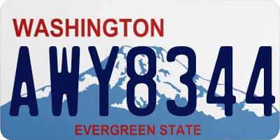 WA license plate AWY8344