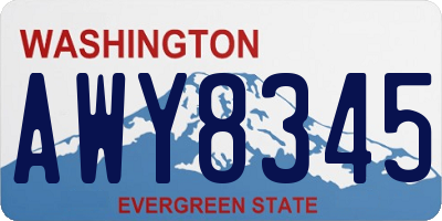 WA license plate AWY8345