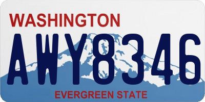 WA license plate AWY8346
