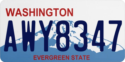 WA license plate AWY8347