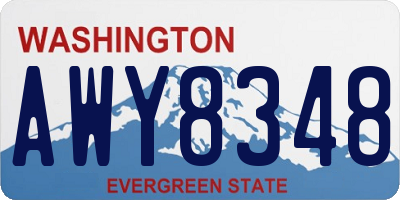 WA license plate AWY8348