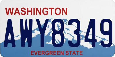 WA license plate AWY8349