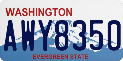 WA license plate AWY8350