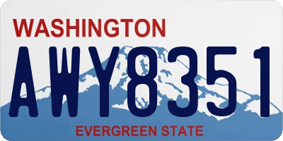 WA license plate AWY8351