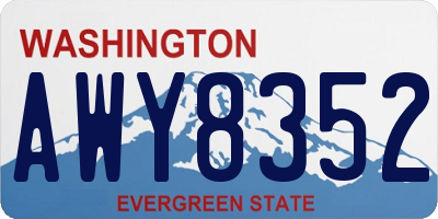 WA license plate AWY8352
