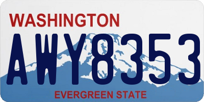 WA license plate AWY8353