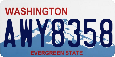 WA license plate AWY8358
