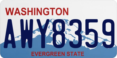 WA license plate AWY8359