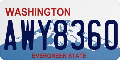 WA license plate AWY8360