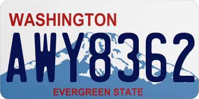 WA license plate AWY8362