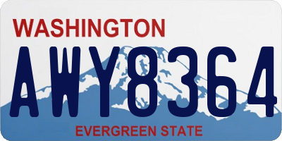 WA license plate AWY8364
