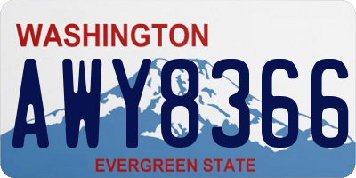 WA license plate AWY8366