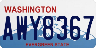 WA license plate AWY8367