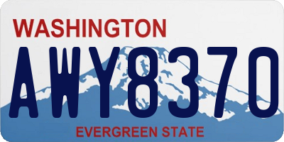 WA license plate AWY8370