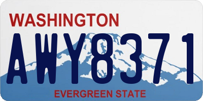 WA license plate AWY8371