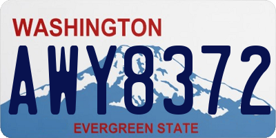 WA license plate AWY8372