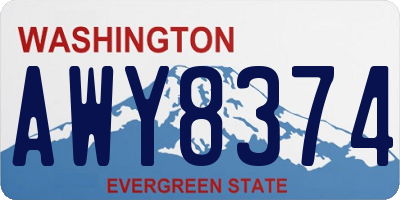 WA license plate AWY8374