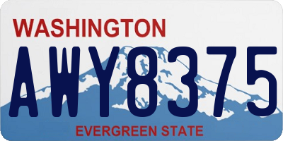 WA license plate AWY8375