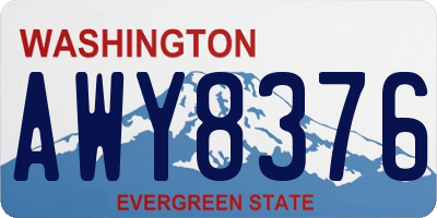 WA license plate AWY8376