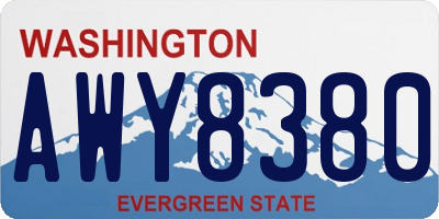 WA license plate AWY8380