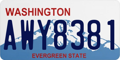 WA license plate AWY8381