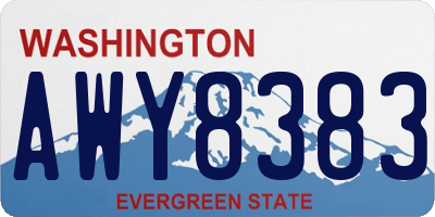 WA license plate AWY8383