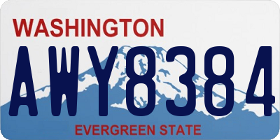 WA license plate AWY8384