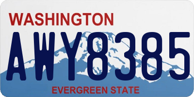 WA license plate AWY8385