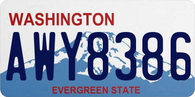 WA license plate AWY8386