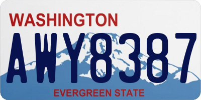 WA license plate AWY8387