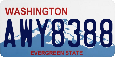 WA license plate AWY8388