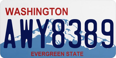 WA license plate AWY8389