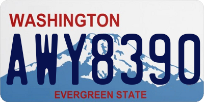 WA license plate AWY8390