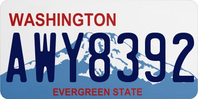 WA license plate AWY8392