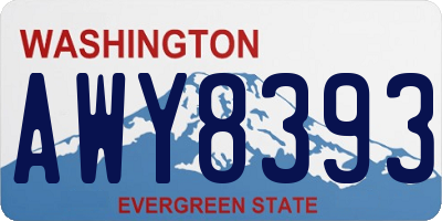 WA license plate AWY8393
