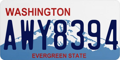 WA license plate AWY8394