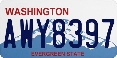 WA license plate AWY8397