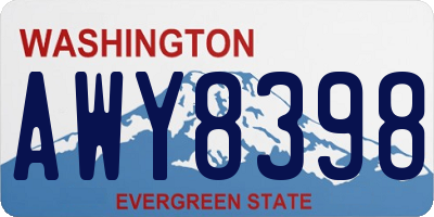 WA license plate AWY8398