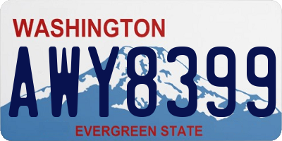WA license plate AWY8399