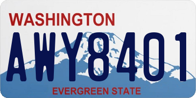 WA license plate AWY8401