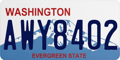 WA license plate AWY8402