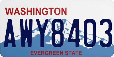 WA license plate AWY8403